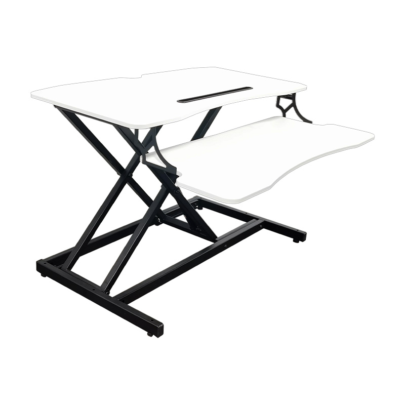 RXD1-2 Con vassoio per tastiera Monitor Riser Truciolare Desktop Convertitori da tavolo pneumatici regolabili in altezza
